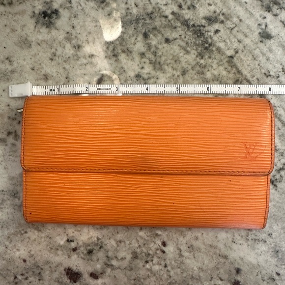 Louis Vuitton Orange Epi Leather Fold Wallet